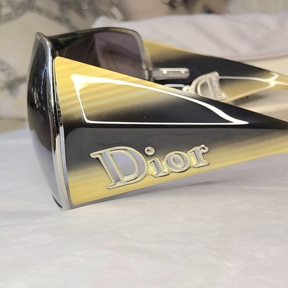 RARE Christian Dior Guacho Shield Sunglasses Early 2000's Retro Dio Sunnies - Picture 7 of 14